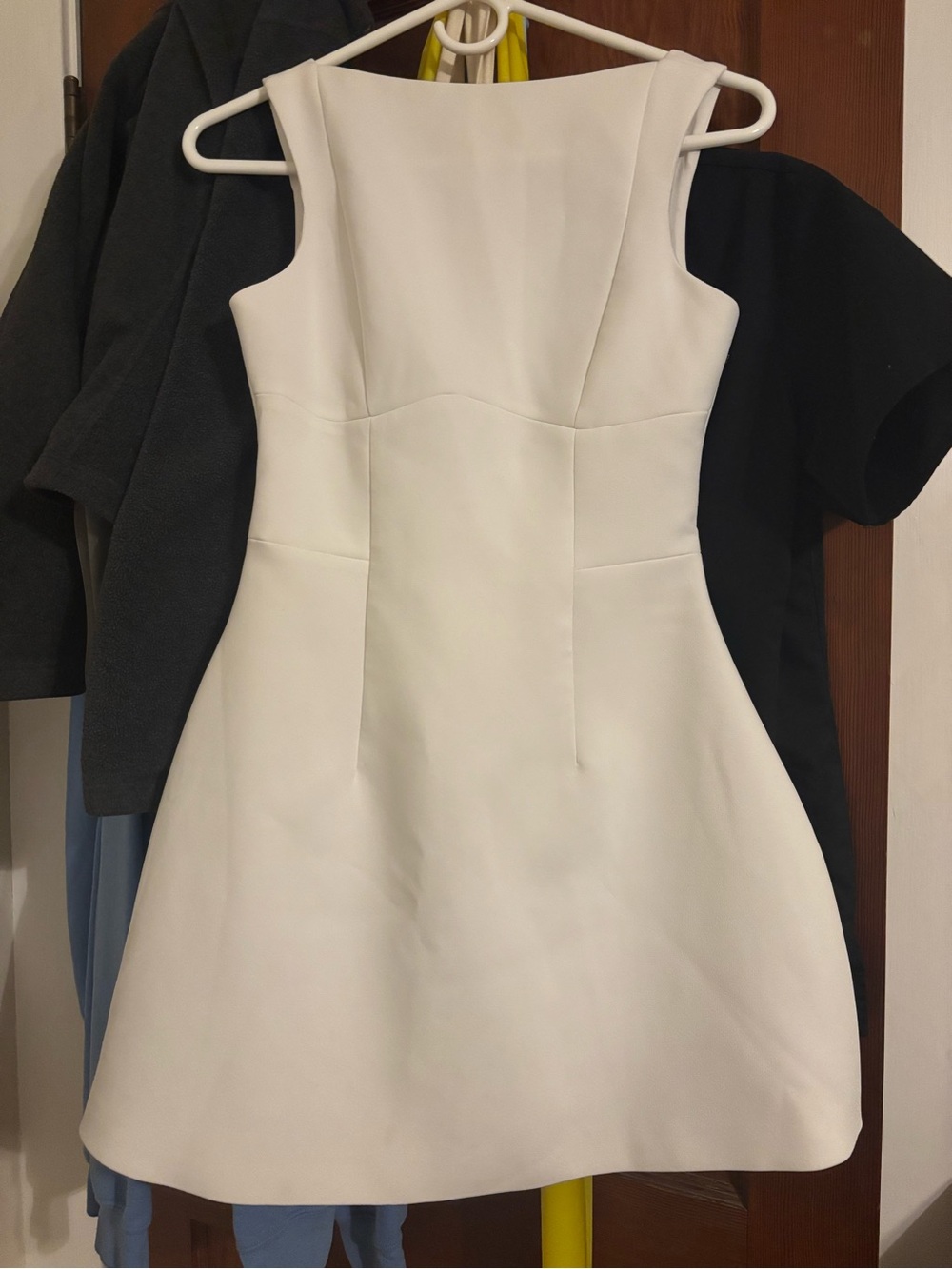 Sleeveless White Mini Dress with Structured Fit